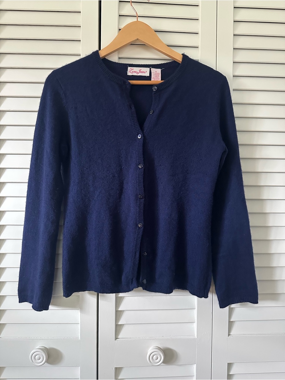Classic Navy Button-Front Cardigan Sweater - Women’s